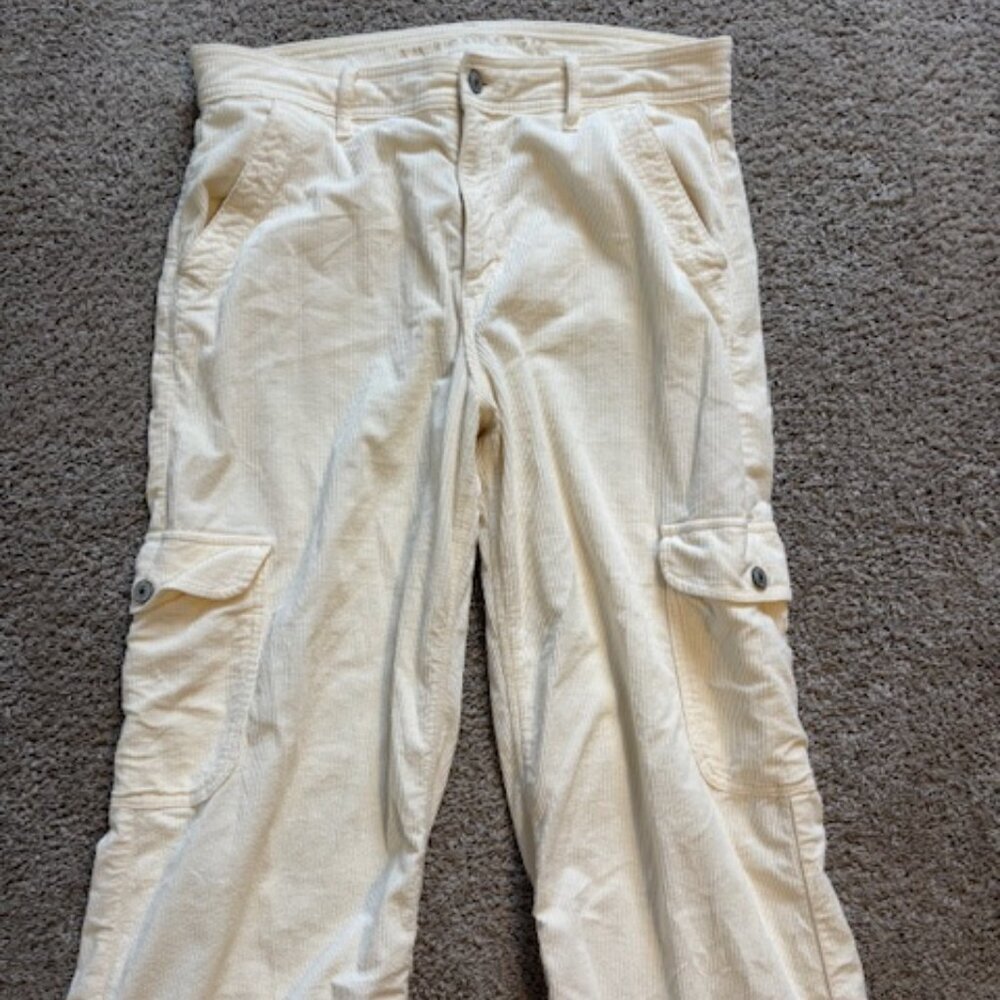 American Eagle Dreamy Drape Corduroy Super High Waisted Baggy Wide Leg Pants 12 - Picture 6 of 8